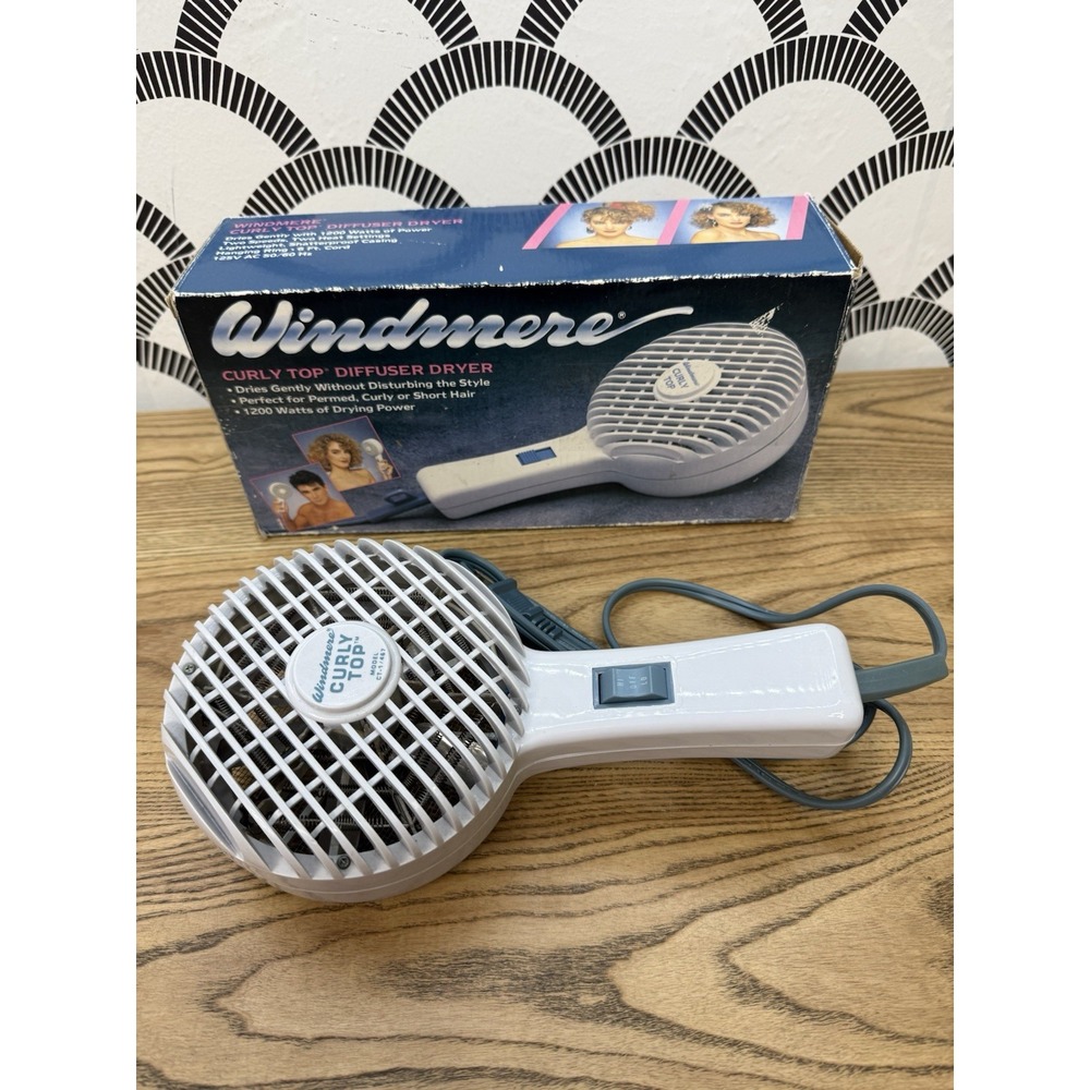 Windmere Curly Top Vintage Bonnet Hair Dryer Retro Salon Style DIFFUSER HOR-12
